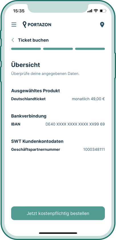 Deutschlandticket Ticketbuchung 3. Schritt Bestandskunde