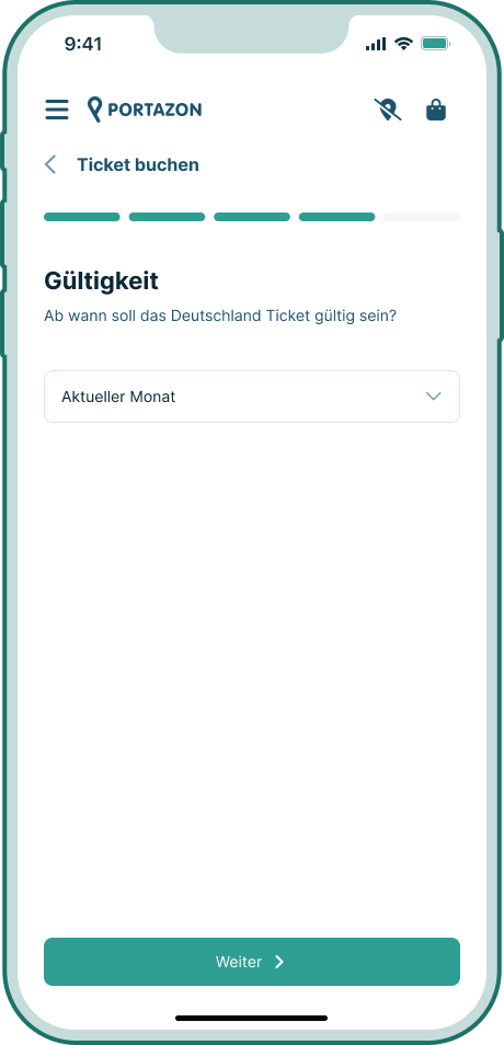 Deutschland-Ticket für Neukunden - Eingabe Gültigkeitszeitraum