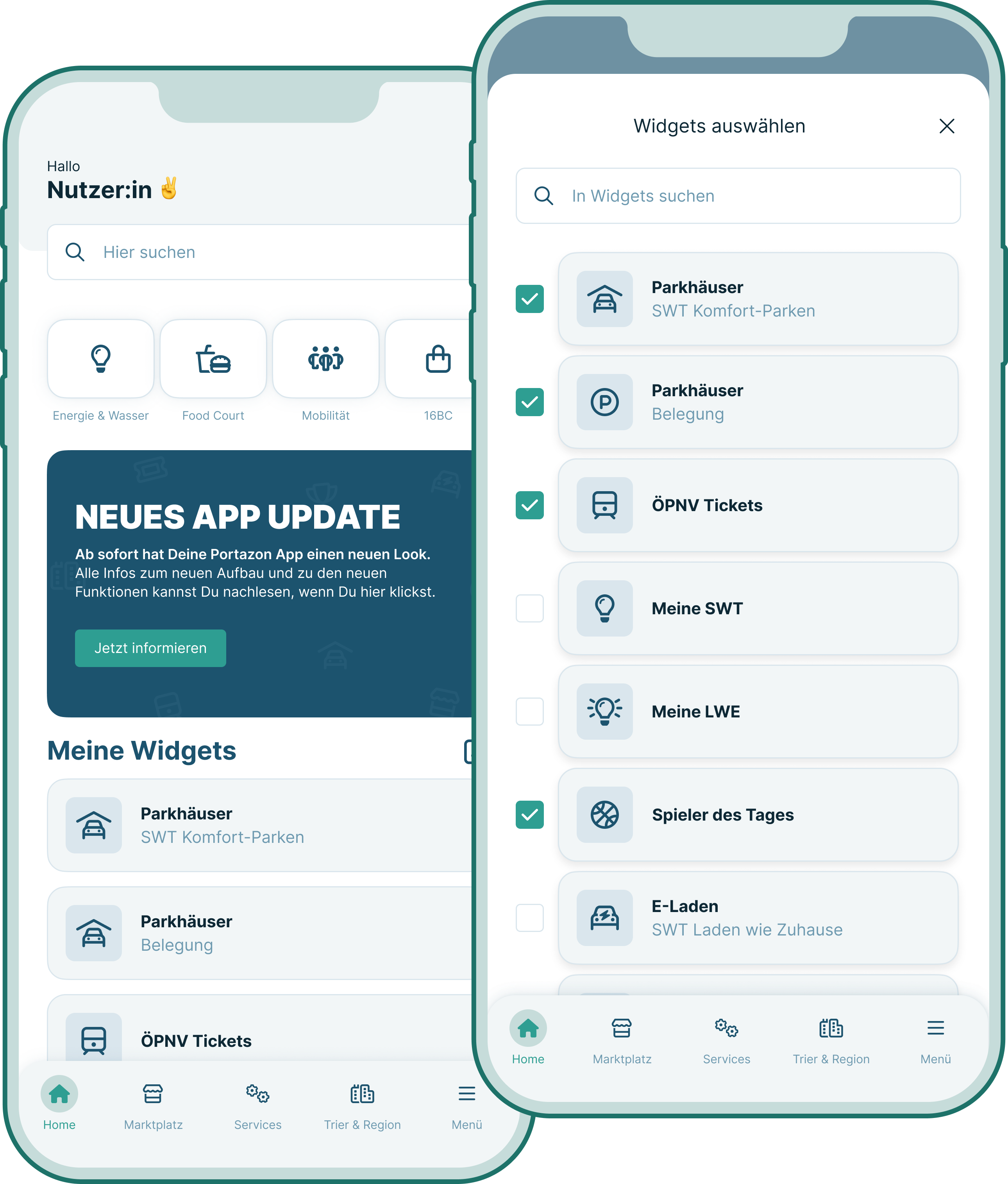 Zugang über Widget